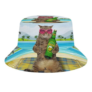 Bob Chat hawaïen amusant avec bière taille unique homme/femme