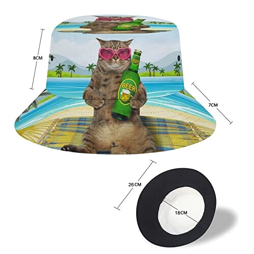 Bob Chat hawaïen amusant avec bière taille unique homme/femme variant 1 