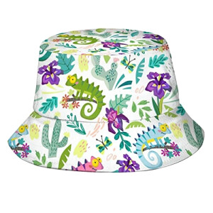 Bob Caméléon chameleons and tropical leaves and flowers homme/femme