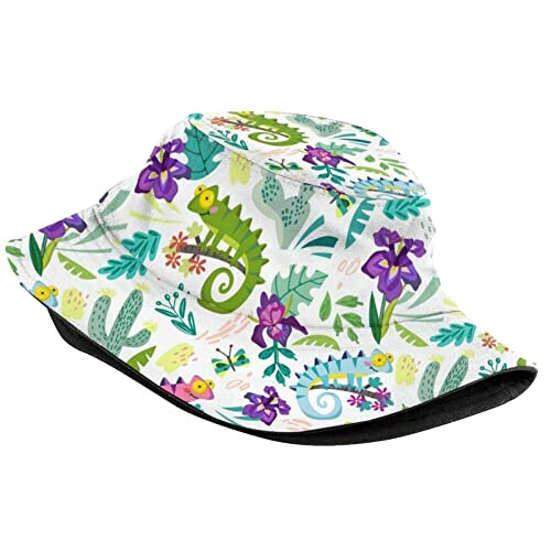 Bob Caméléon chameleons and tropical leaves and flowers homme/femme variant 0 