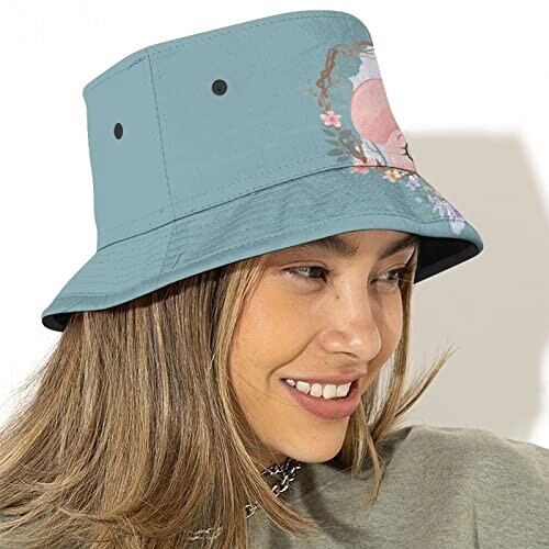 Bob Cochon bleu floral taille unique homme/femme variant 3 