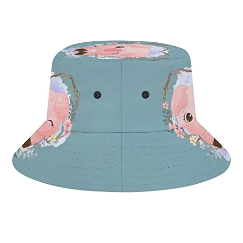 Bob Cochon bleu floral taille unique homme/femme variant 4 