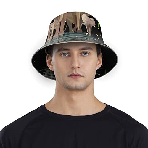 Bob Éléphant noir taille unique homme/femme variant 5 
