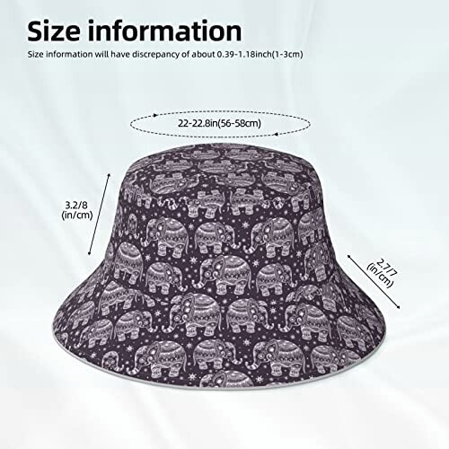 Bob Éléphant noir taille unique homme/femme variant 4 