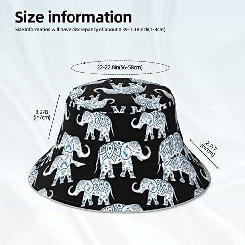 Bob Éléphant noir taille unique homme/femme variant 4 