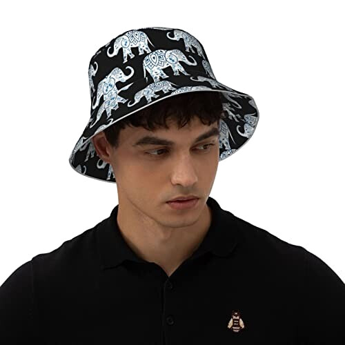 Bob Éléphant noir taille unique homme/femme variant 5 