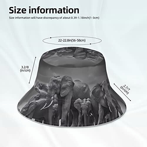 Bob Éléphant noir taille unique homme/femme variant 4 
