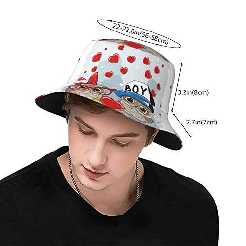 Bob Hibou motif taille unique homme/femme variant 1 
