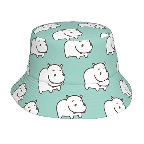 Bob Hippopotame blanc hippo mint vert taille unique homme/femme