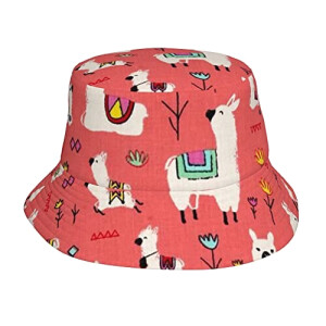 Bob Lama rouge alpacas corail floral taille unique homme/femme