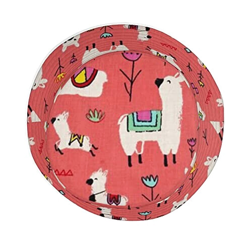 Bob Lama rouge alpacas corail floral taille unique homme/femme variant 2 