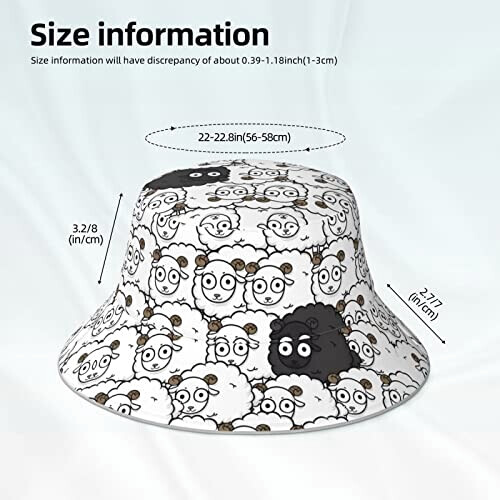 Bob Mouton noir taille unique homme/femme variant 4 