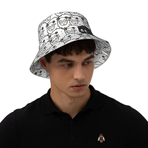 Bob Mouton noir taille unique homme/femme variant 5 