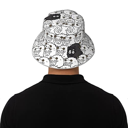 Bob Mouton noir taille unique homme/femme variant 6 