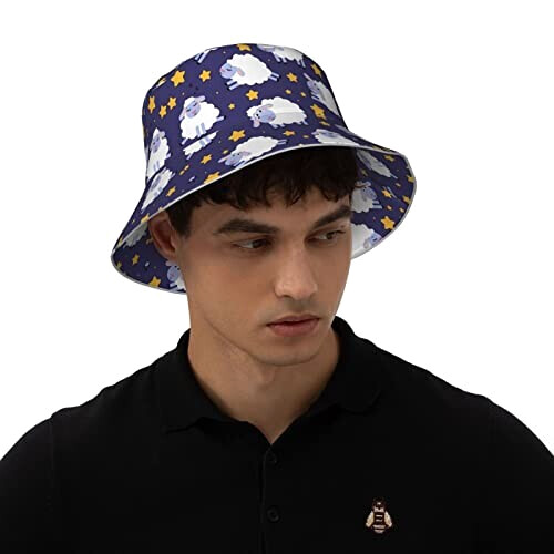 Bob Mouton noir taille unique homme/femme variant 5 