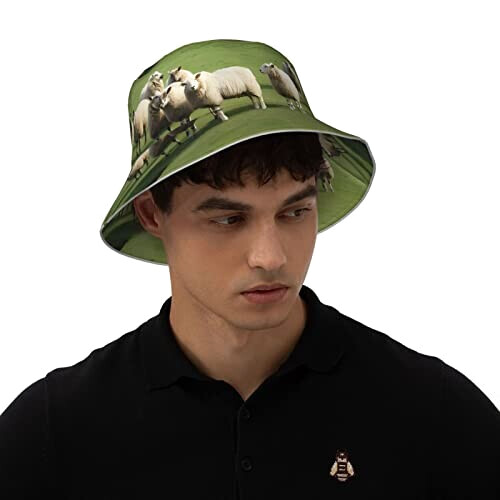 Bob Mouton noir taille unique homme/femme variant 5 