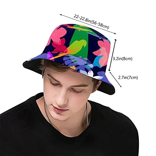 Bob Oiseau x feuilles et fleurs couleurés taille unique homme/femme variant 1 