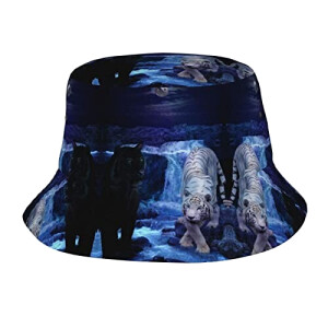 Bob Panthère tigre blanc et s noires taille unique homme/femme