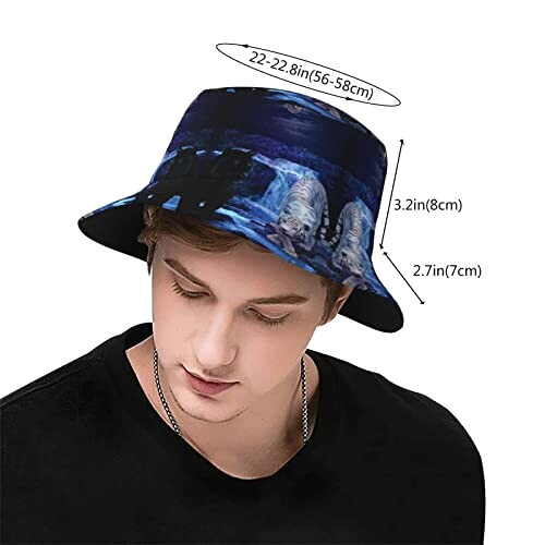 Bob Panthère tigre blanc et s noires taille unique homme/femme variant 1 