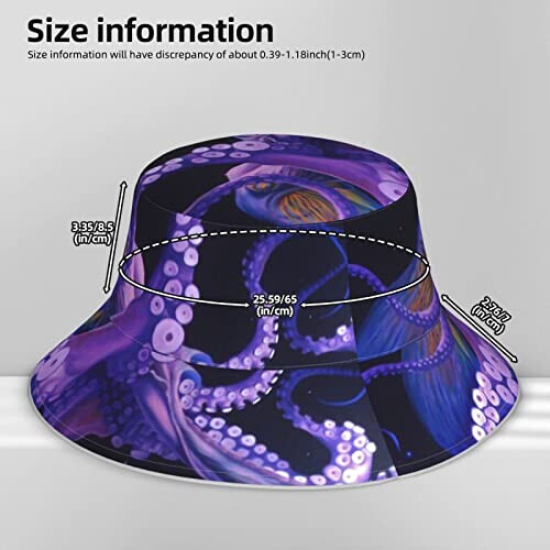 Bob Pieuvre violet taille unique homme/femme variant 4 