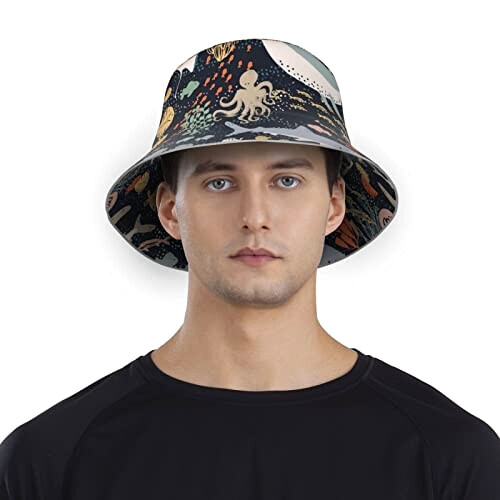 Bob Pieuvre noir taille unique homme/femme variant 5 