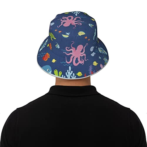 Bob Pieuvre noir taille unique homme/femme variant 6 
