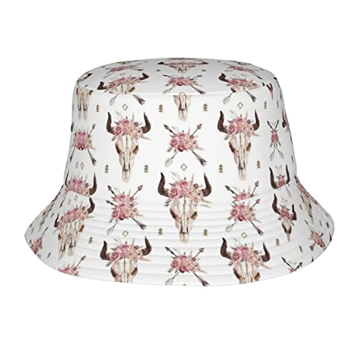Bob Taureau crâne de tribal sur fond blanc taille unique homme/femme