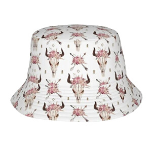 Bob Taureau crâne de tribal sur fond blanc taille unique homme/femme