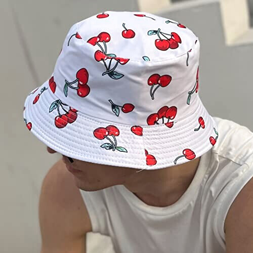 Bob Cerise -blanc taille unique homme/femme variant 4 
