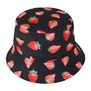 Bob Fraise noire rouge taille unique homme/femme