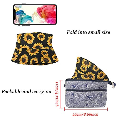 Bob Tournesol - Fleur -  noir taille unique homme/femme variant 3 