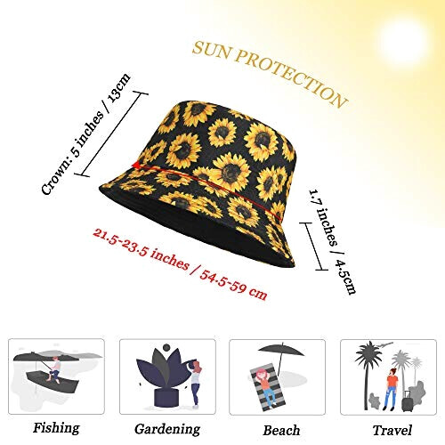 Bob Tournesol - Fleur -  noir taille unique homme/femme variant 4 