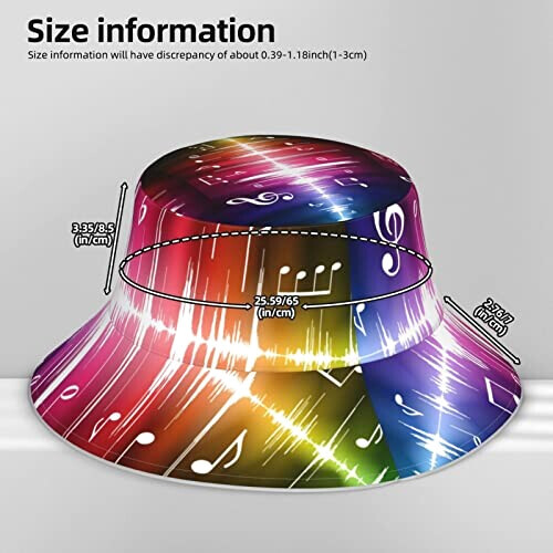 Bob Note de musique noir taille unique homme/femme variant 4 