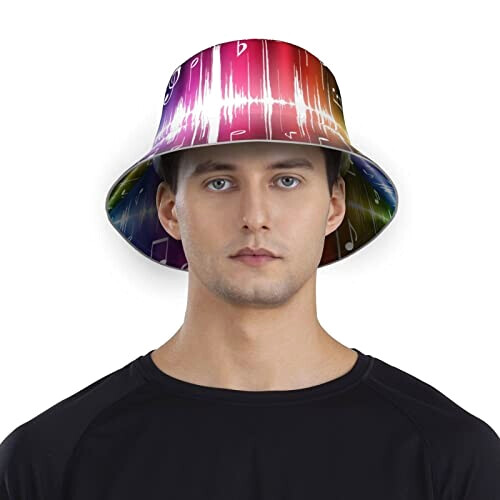 Bob Note de musique noir taille unique homme/femme variant 5 
