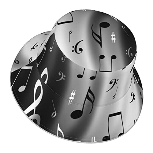 Bob Note de musique noir taille unique homme/femme variant 1 