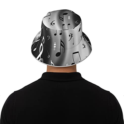 Bob Note de musique noir taille unique homme/femme variant 6 