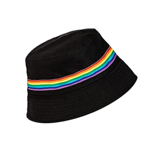 Bob Arc en ciel noir taille unique homme/femme