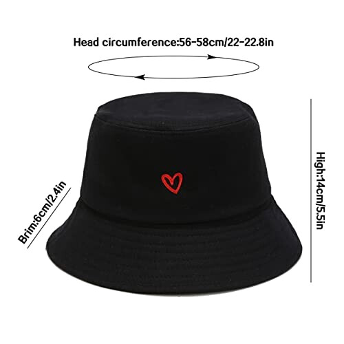 Bob Coeur cœur noir taille unique femme variant 4 