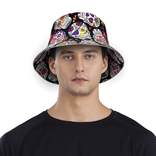 Bob Tête de mort noir taille unique homme/femme variant 5 