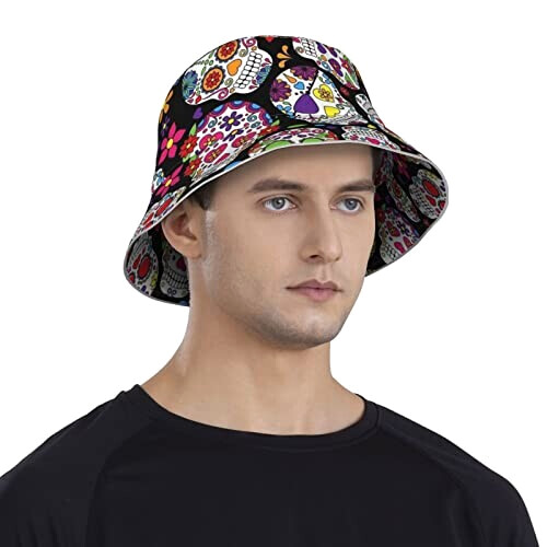 Bob Tête de mort noir taille unique homme/femme variant 6 