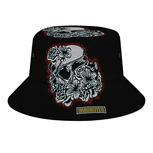 Bob Tête de mort florale taille unique homme/femme