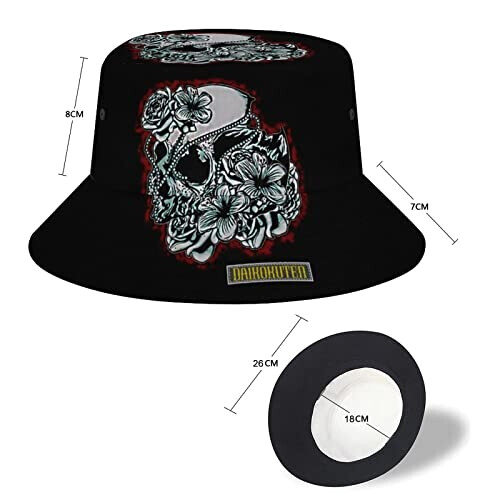 Bob Tête de mort florale taille unique homme/femme variant 1 