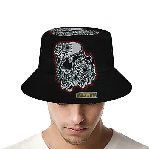 Bob Tête de mort florale taille unique homme/femme variant 4 