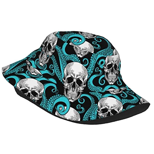 Bob Tête de mort pieuvre bleue et crâne taille unique homme/femme variant 0 