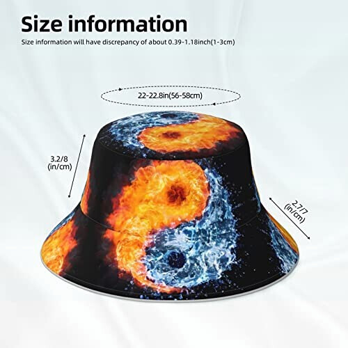 Bob Yin Yang noir taille unique homme/femme variant 4 