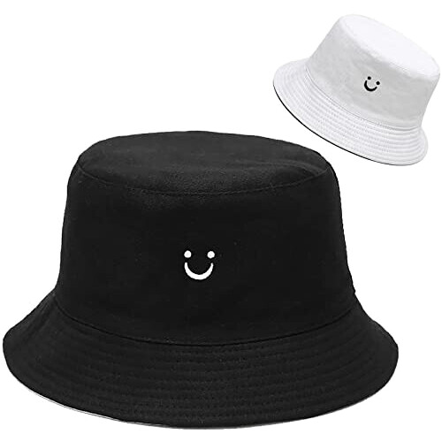 Bob noir smiley blanc taille unique femme
