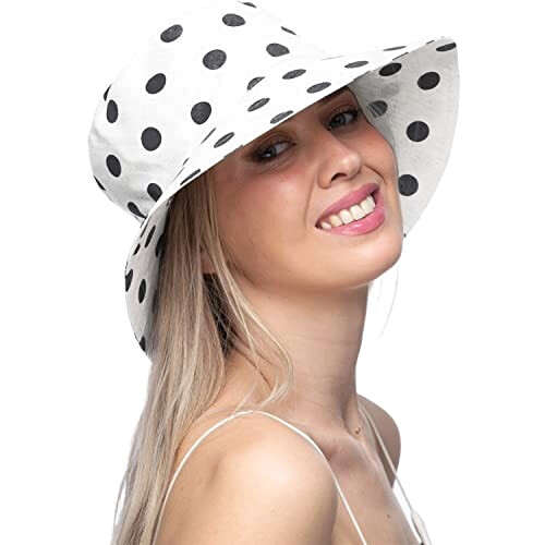 Bob noir + pois s taille unique homme/femme variant 3 