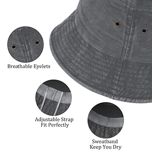 Bob gris rétro taille unique homme/femme variant 1 